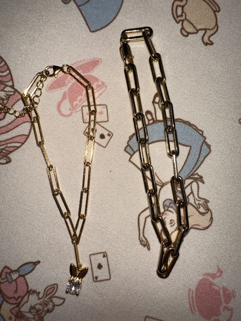 2pcs Gold Chain bracelet 925 with Pendant - Gold Women Jewelry